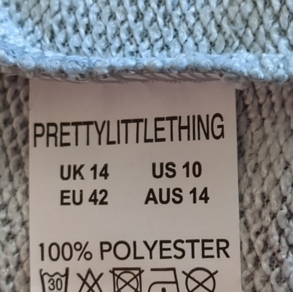 PrettyLittleThing Gray Square Neck Zip Front Corset Style Crop Top size 10 - Picture 4 of 5